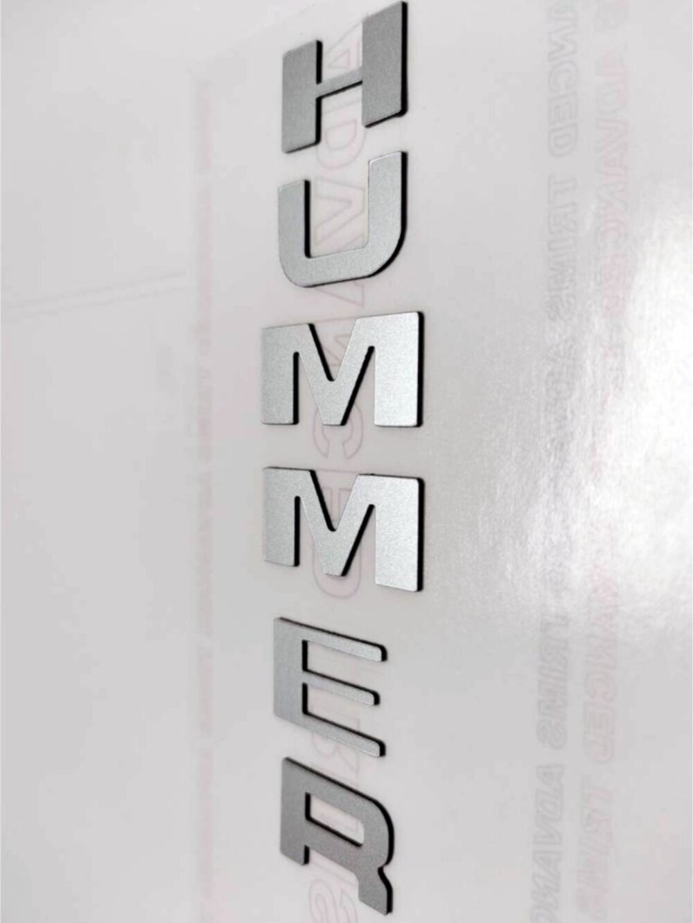 Silver Alum Front Bumper Letters for Hummer H3 ABS Plastic Inserts - Picture 6 of 7